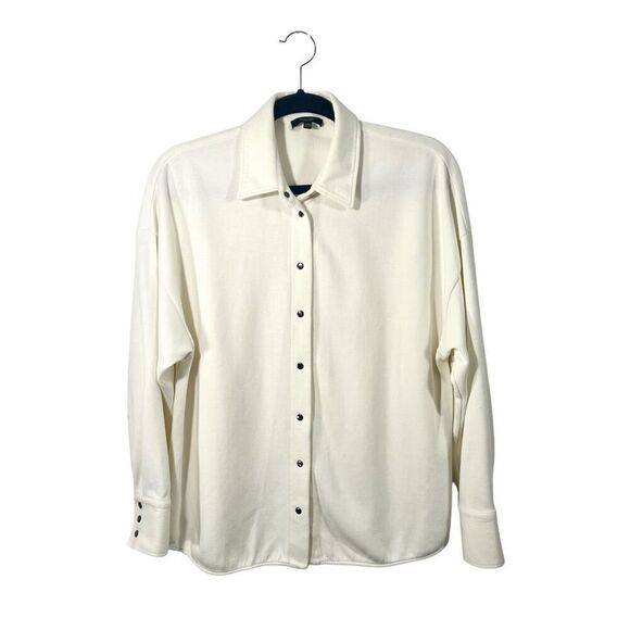 Massimo Dutti Men's Off-White Button-Down Shirt Size XS-S